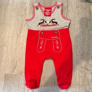 BONDI BORN Red and Gray Kids Overalls Gipfelkraxler